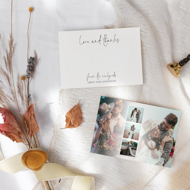 5 Foto Name Skript Hochzeit Neu verheiratete Liebe Dankeskarte (Von Creator hochgeladen)