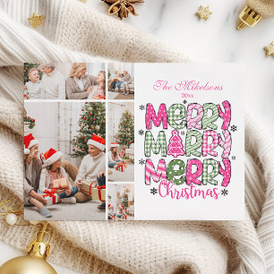 5 Foto Pink Grün Frohe Weihnachten Feiertag