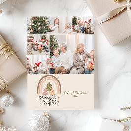 5 Foto Retro Regenbogen Fröhliche Weihnachten 