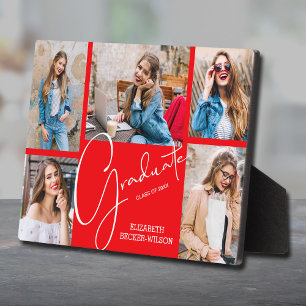 5 Foto Roter Abschluss Keepake Fotoplatte