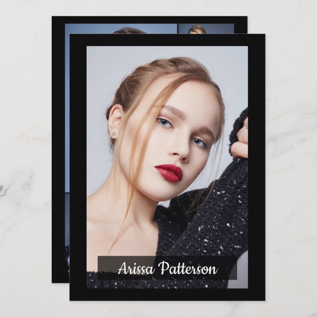 5-Foto-Schauspieler Modell 5.12x18.5 Comp/Zed-Kart Einladung (Vorne/Hinten)