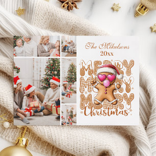 5 Foto Süße Lebkuchen-Weihnachten Feiertagskarte