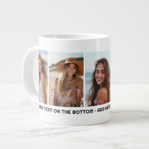 5-Foto-Vorlage Modernes Minimaler Text unter Foto Jumbo-Tasse