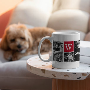 5-Foto-Vorlage Personalisiertes Monogramm Tasse