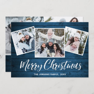 5 FOTO Weihnachten Rustikal Blauer Wald Gruß