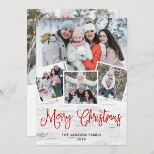 5 FOTO Weihnachten Rustikale Birch Bark Gruß