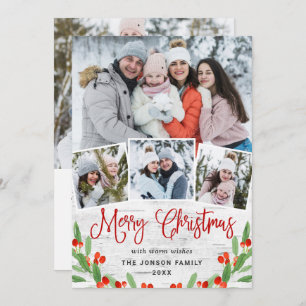 5 FOTO Weihnachten Rustikale Birch Bark Gruß