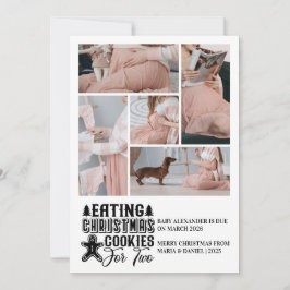 5 Foto Weihnachtskekse für 2 Schwangerschaften Feiertagskarte