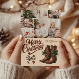 5 Foto Western-Schleife und Stiefel Weihnachten
