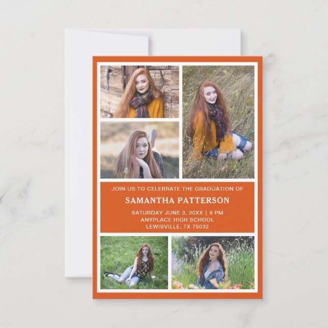 5 Fotocollage Abschluss Einladung (Vorderseite)