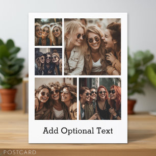 5 Fotocollage Optionaler Text — Farbe bearbeiten Postkarte