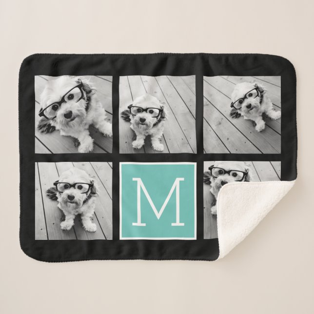 5 Fotocollage Optionaler Text — Farbe bearbeiten Sherpadecke (Vorderseite (Horizontal))