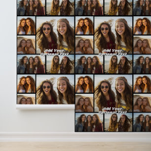 5 Fotocollage Optionaler Text — Schwarz bearbeiten Tapete