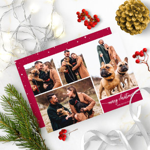5 Fotos Collage Einfach Stylisch Frohe Weihnachten Einladung