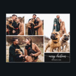 5 Fotos Collage Stylish Merry Christmas Black Postkarte<br><div class="desc">5 Fotos Collage Stilvolle Frohe Weihnachts-Black Postcard</div>