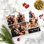 5 Fotos Collage Stylish Merry Christmas Black Postkarte<br><div class="desc">5 Fotos Collage Stilvolle Frohe Weihnachts-Black Postcard</div>