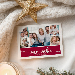 5 Fotos Collage Warme Wünsche Einfaches Weihnachte Postkarte