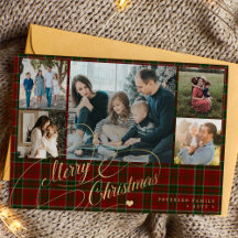 5 Fotos Frohe Weihnachts-elegante Drehbuch rot kar