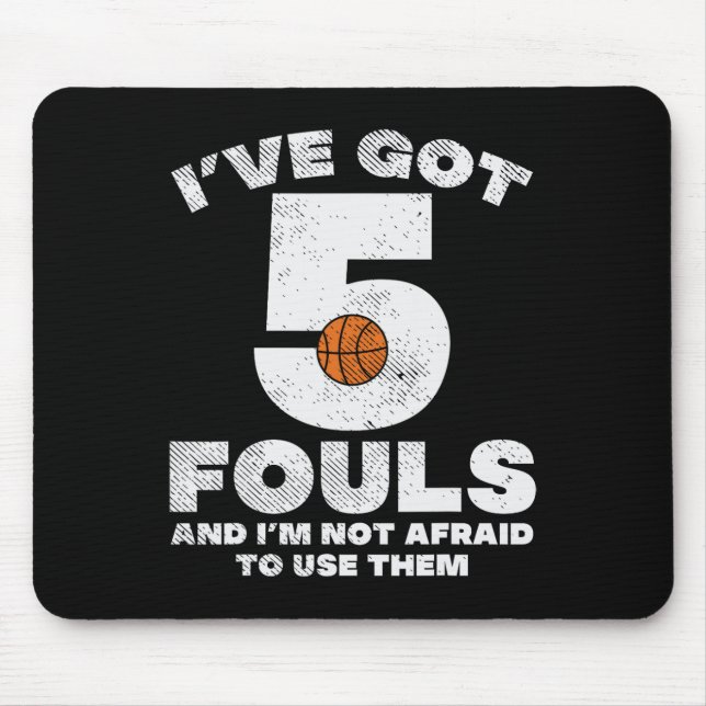 5 Fouls Basketball Spaß Baller Player Me Mousepad (Vorne)