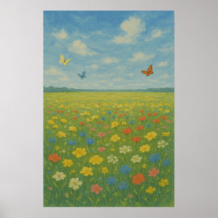 5. Frühjahr Die Wiese erwacht, saisonale Print Poster