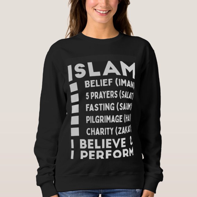 5 Fünf Grundlagen oder Säulen des Islam Islamisch  Sweatshirt (Vorderseite)