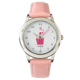 5. Geburtstag 5 Jahre alt Mädchen Hübsch Cupcake Armbanduhr