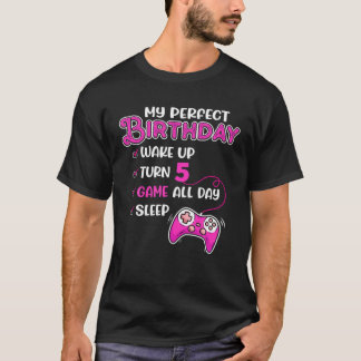 5. Geburtstag 5 Jahre Altes Gamer Girl Perfekt Gi T-Shirt