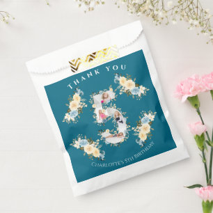 5. Geburtstag Aquamarine Blume Foto Collage Blue Y Geschenktütchen