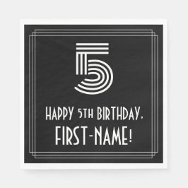 5. Geburtstag: Art Deco Inspiriert Aussehen "5" +  Serviette