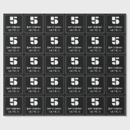 5. Geburtstag: Art Deco Inspiriert Look "5" & Name Geschenkpapier