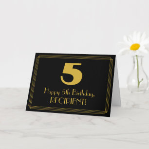 5. Geburtstag: Art Deco inspiriertes Aussehen "5" Karte