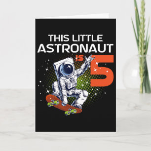 5. Geburtstag Astronaut Skateboarding 5 Jahre alte Karte