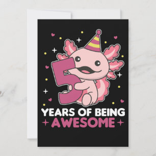 5. Geburtstag Axolotl 5 Jahre alt Sweet Axolotls Einladung
