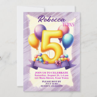 5. Geburtstag Ballon Thema Einladung