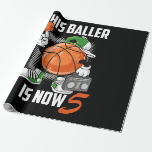 5. Geburtstag Basketball-Spieler Funny 5 Jahre alt Geschenkpapier