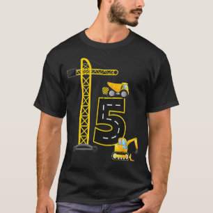 5. Geburtstag Baufahrzeug-Ausgrabungswagen T T-Shirt