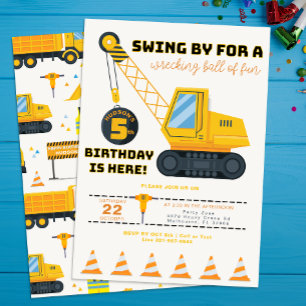 5. Geburtstag Baukran Einladung