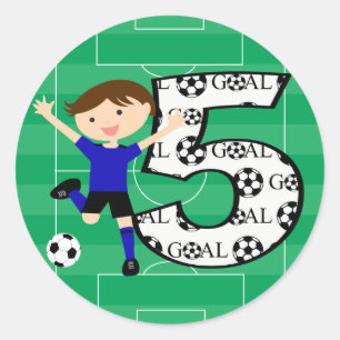 5. Geburtstag Blue and Black Soccer Goal Stickers