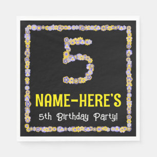 5. Geburtstag: Blumennummer, Individuelle Name, Bl Serviette