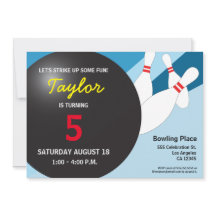 5. Geburtstag Bowling Party blau-gelb
