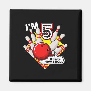 5. Geburtstag Bowling Thema 5 Jahre alt Funny B-Ta Magnet