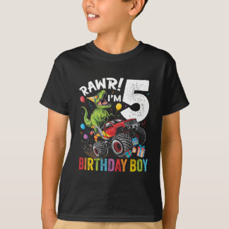 5. Geburtstag Boy Dinosaurier Monster Geschenk T-Shirt