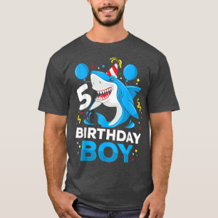 5. Geburtstag Boy Shark Ocean Thema Party 5 Jahre  T-Shirt