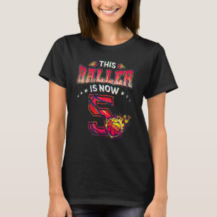 5. Geburtstag Boys Basketball Spieler 5 Jahre alte T-Shirt