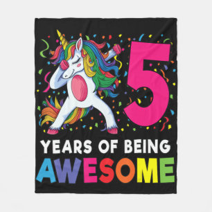 5. Geburtstag Dabbing Einhorn Party Geschenk 5 Jah Fleecedecke