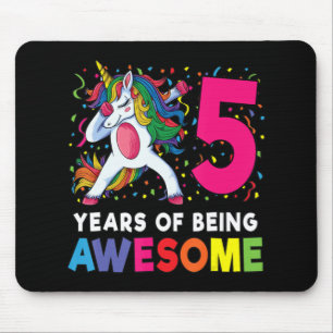 5. Geburtstag Dabbing Einhorn Party Geschenk 5 Jah Mousepad