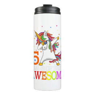 5. Geburtstag Dabbing Einhorn Party Geschenk 5 Jah Thermosbecher