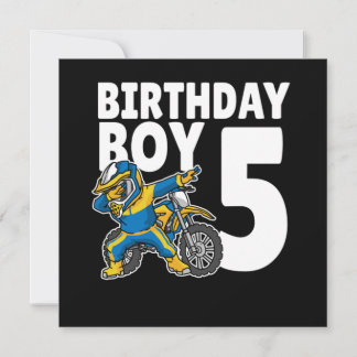 5. Geburtstag Dabbing Motocross Bike 5 Jahre alt Einladung