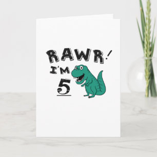 5. Geburtstag Dinosaurier Geschenk für 5-jährige J Karte