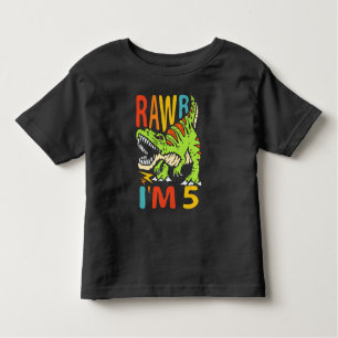 5. Geburtstag Dinosaurier T Rex Rawr Ich bin 5 für Kleinkind T-shirt